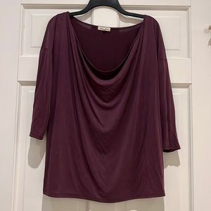 Anthropologie Silence & Noise Purple 3-Quarter Length Sleeve Top